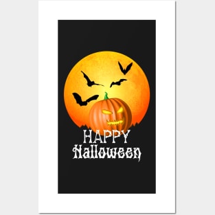 Jack O Lantern Happy Halloween Pumpkin Posters and Art